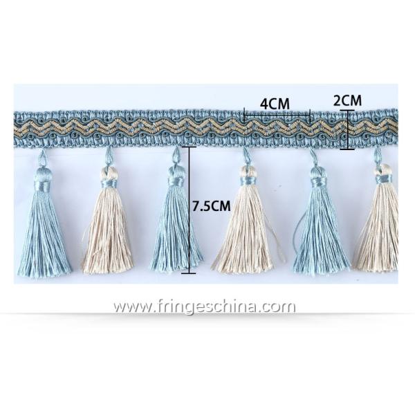 Handmade fashionable chain beads lace tassels fringes for curtain/sofa/pillow decoration