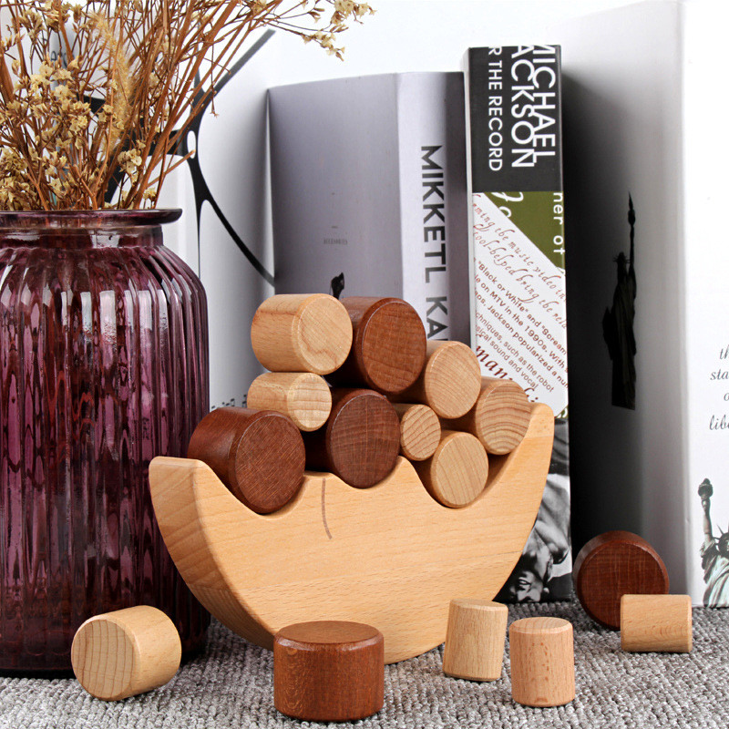 China Children'S Montessori Wooden Moon Balance Building Blocks on sale