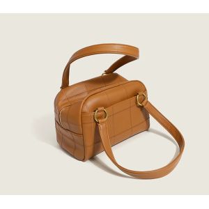 28cm 16cm PU Shoulder Bag Embroidery Thread Checkered Shoulder Bag