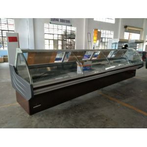 Refrigerated Display Serve Over Counter Meat Display Cooler With LED Light