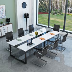 End Boardroom Meeting Room Conference Table with Matching Chairs Set Customer