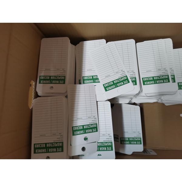 Custom Lockout Eye Wash / Shower Inspection Record Tag 7"x4"