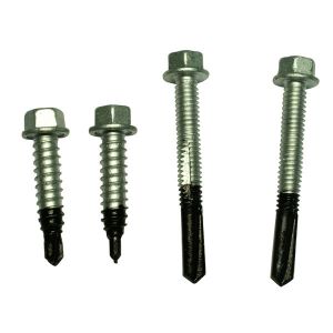 China SS410 + SS304 Bi Metal Self Drilling Screws Hex Head BSD Thread TEK Tail With Groove on sale