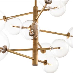 Modern Luxury Glass Ball Chandelier Translucent Indoor Decorative Ceiling LED