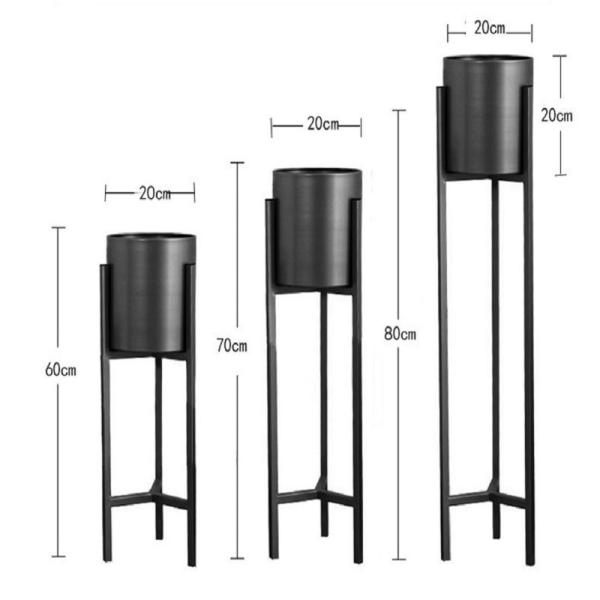 Black and Gold Powder Coated Iron Flower Stands for Modern Home and Garden Decorations