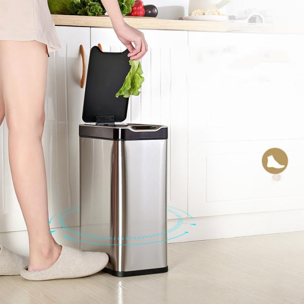 Buy Hotel & Restaurant Stainless Steel Trash Can Smart Trash Can Stainless Steel Automatic Sensor at wholesale prices