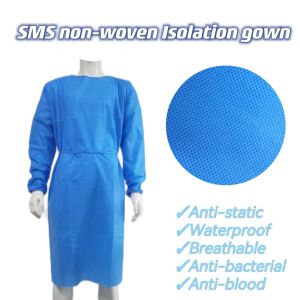 Antistatic Blue Surgical Gown Breathable Hypo Allergenic Adult Disposable
