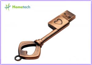 Quality Bronze Brass USB 2.0 Metal Heart Key Shape 16GB Flash Drive Pen Drive Memory Stick USB Flash Disk Thumb Drive for sale
