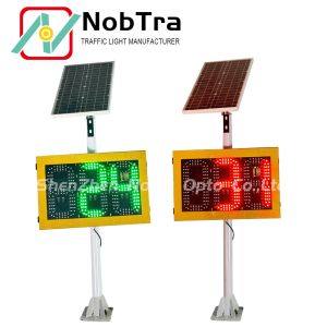 Solar Traffic Signal Speed Limit Sign With Monitoring Radar Red and Green
