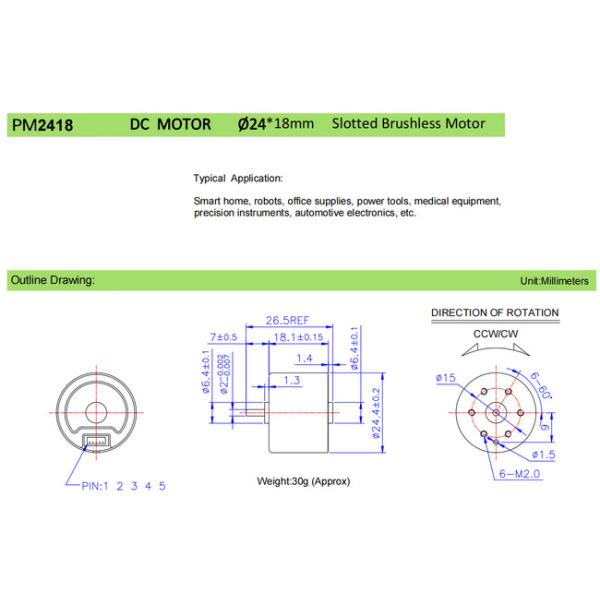 24mm bldc motor 12V 48V