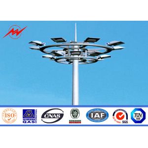 Hexagonal / Octagonal 25m 30m High Mast Light Poles With Aotumatic Hoisting