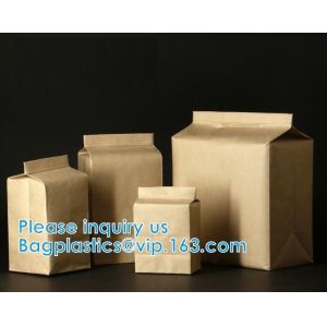 Kraft Paper Side Gusset Bag Open Top Heat Sealing For Snack Cookie Tea Take Out