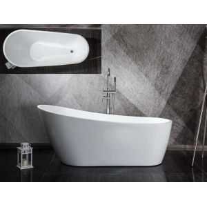Freestanding Artificial Stone Bathtub 170CM For Office Building