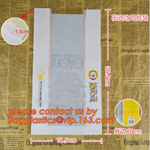 OEM High Quality Enviromental Clear Window Bread Toast Paper Bags, Brown Kraft