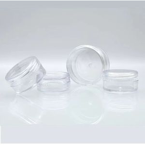 Transparent Cosmetic Plastic Cream Jar With Screw Cap