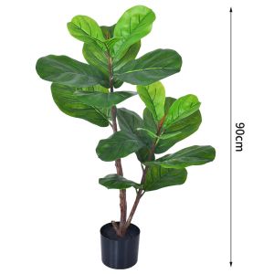 Bathroom Decorative Artificial Potted Floor Plants Fiddle Leaf Fig