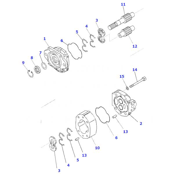 Hydraulic Bulldozer Pump 705-11-38010 705-11-40010 Komatsu Silver Color