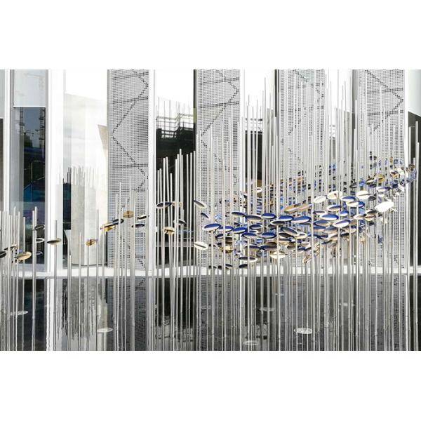 Garden Pool Fish Decorative Metal Sculpture Mirror Polished Stainless Steel