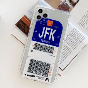 Iphone 12 Shockproof Phone Cases Boarding Pass Air Ticket City Plane slip free