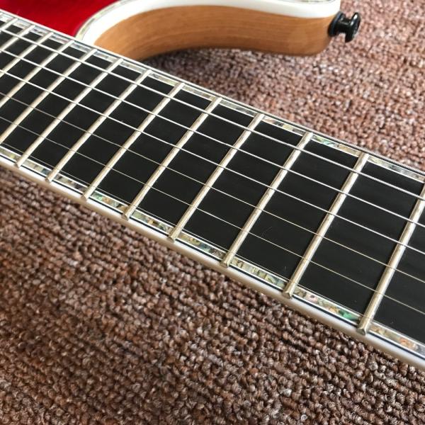 Mayones guitar mayones regius red 7 string electric guitar neck through guitar custom shop seymour duncan p