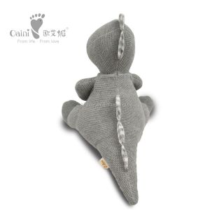 ODM Soothing Stuffed Animal Embroidery Logo Grey Dinosaur Plush CE
