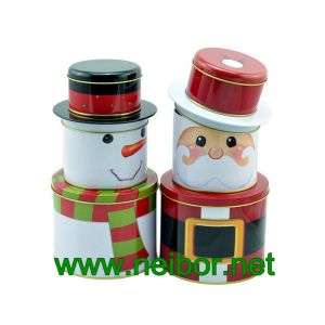 Christmas holiday tin box decorative tin box