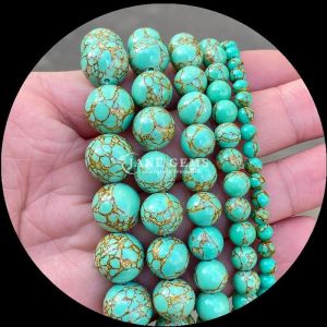 Polished Turquoise Loose Beads for Necklaces and DIY Jewelry