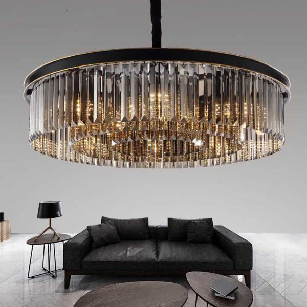 Buy Semi flush Crystal ceiling Pendant Light Fixtures Amber Color For Home Decoration (WH-CA-21) at wholesale prices