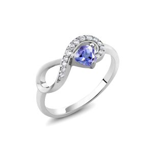 Antique Style Blue Sapphire Engagement Ring Set 14 White Gold