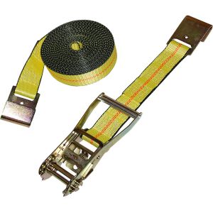 Yellow Ratchet Tie Down With Flat Hook
