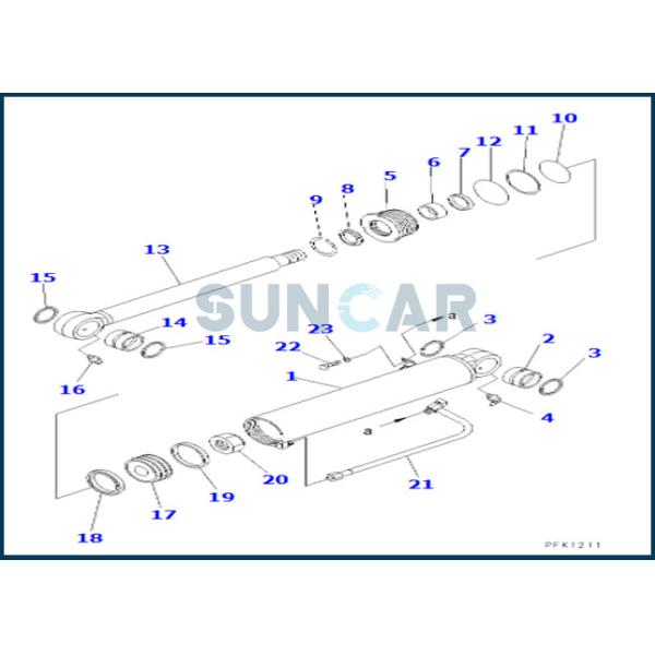 707-98-43530 7079843530 Offset Cylinder Service Kit For PC128UU-2 Excavator Crawler Carriers CD110R-1