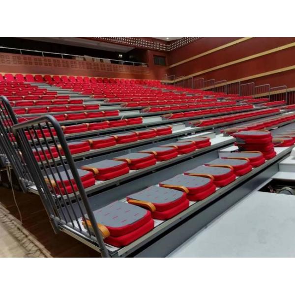 Fabric Seat Telescopic Bleacher on Steel Platform for Events Gatherings