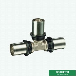 Customized Equal Threaded Tee Compression Double Straight Brass Press Union