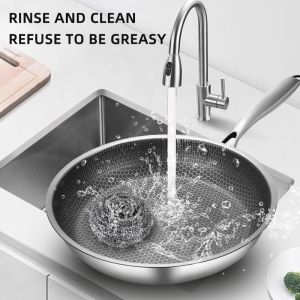 Honeycomb Nonstick Fry Pan Stainless Steel For Home Kitchen