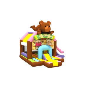 High Safety Kids Inflatable Jump House Mini Fat Bear Bouncy With Slide