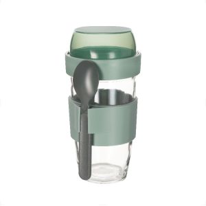 IKOO Reusable BPA-Free Yogurt Cup 320ml 480ml Leakproof Glass Container