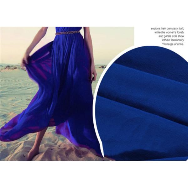 Buy Breathable Lightweight Chiffon Fabric , Quick Drying Blue Silk Chiffon Fabric at wholesale prices