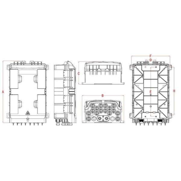 Ftth Outdoor 16 Core Fiber Optic Termination Box Pre - Connected IP 65 FDB