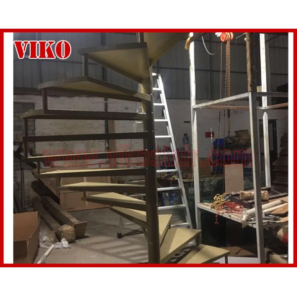 Spiral Staircase VH22S Aluminum Tread Beech 304 Stainless Steel Stainless Steel Stair Handrail Railing Glass
