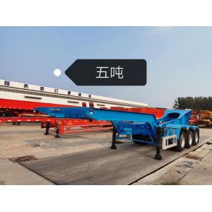3 Axle Flatbed Semi Trailer 2×20 Feet Or 40 Feet For Container Carrying 50-60