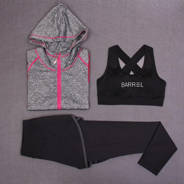 CPG Global High Quality Breathable 3 Pieces Sets Long Sleeves Gym Running Racerback Sports Bra with Yoga Pants T1019