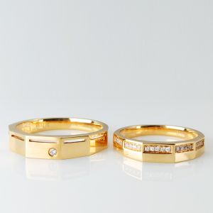 China Geometric Hollow Out 9.8g 18k White Gold Diamond Ring on sale