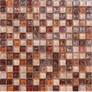 China Elegant brown series water waving glass mosaic tile for your dressing room on sale