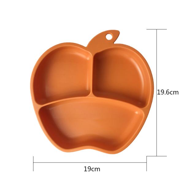 Apple Shape Silicone Baby Tray Custom Suction Feeding Plate Set