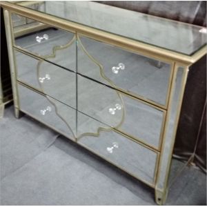 Mirrored Furniture 6 drawers Bed Side Table Night Stand cabinet for living room
