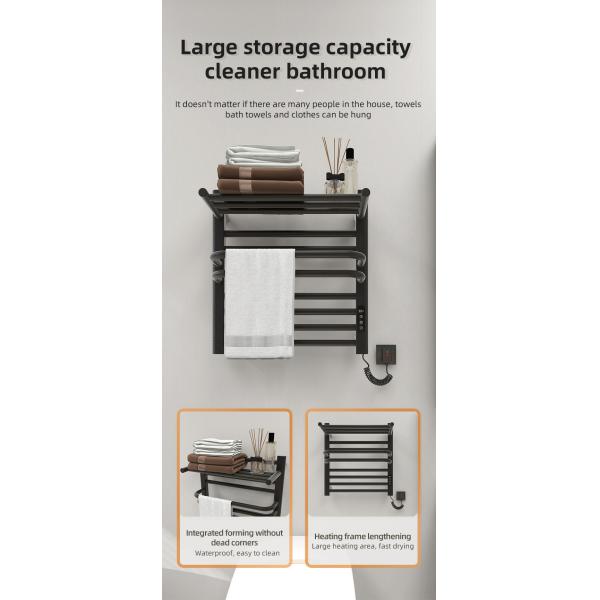 Electric Heated Space Aluminum Bathroom Towel Warmer and Drying Rack for Modern Design