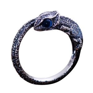 China Womens and Mens Chameleon Retro Sterling Silver Ring(XH056032WBLUE) on sale