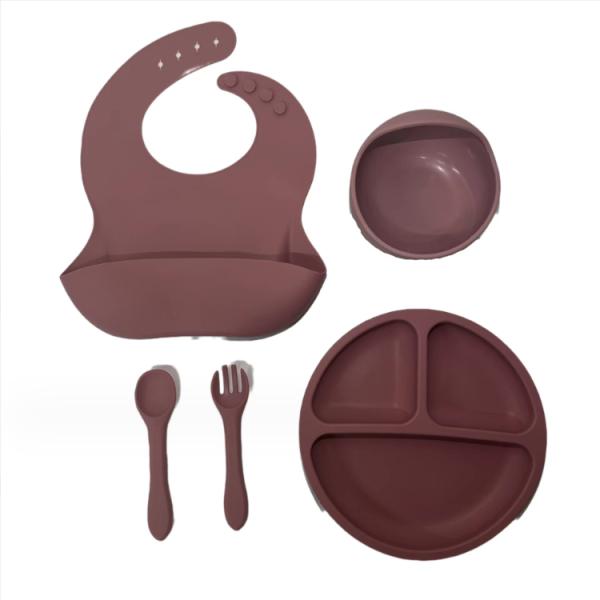 Food Grade Silicone Baby Plate Set Top Seller Newborn Gift Set with None Design Style