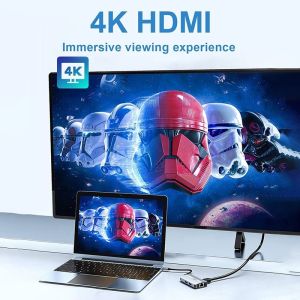 12-In-1 USB C Adapter OEM Multiport Hub with 4K HDMI USB 3.0 RJ45 Lan Ethernet