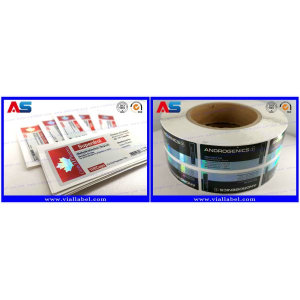 Removable Pharmaceutical Bottle 10ml Vial Labels Hologram Printing